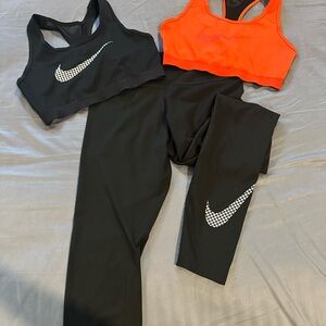 Nike Black and Red Activewear Set